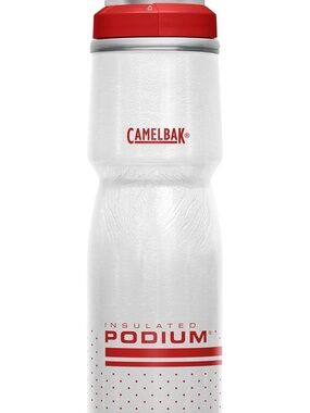 Camelbak Podium Chill Bike Insulated Squeeze Water Bottle Fiery Red/White 24oz